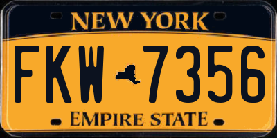 NY license plate FKW7356