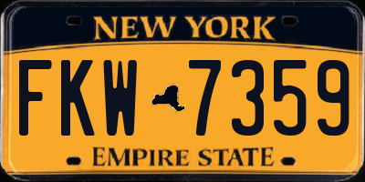 NY license plate FKW7359