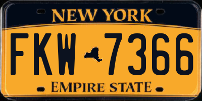 NY license plate FKW7366