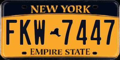 NY license plate FKW7447