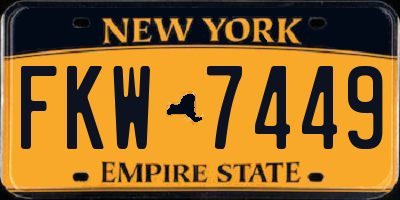 NY license plate FKW7449