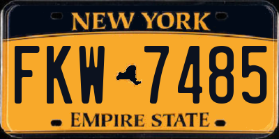 NY license plate FKW7485