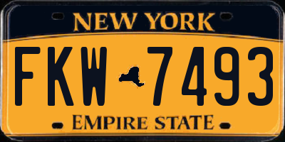 NY license plate FKW7493