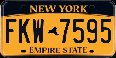NY license plate FKW7595
