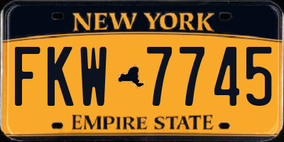 NY license plate FKW7745