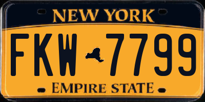 NY license plate FKW7799