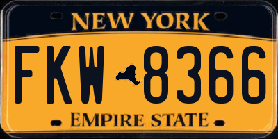 NY license plate FKW8366