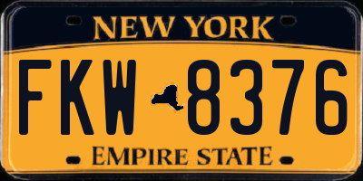 NY license plate FKW8376