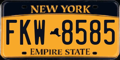 NY license plate FKW8585