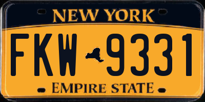 NY license plate FKW9331
