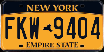 NY license plate FKW9404