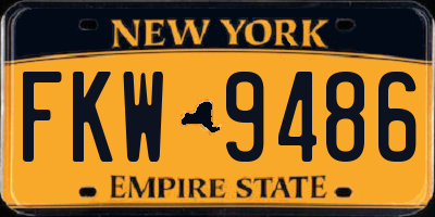 NY license plate FKW9486