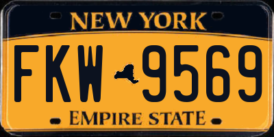 NY license plate FKW9569