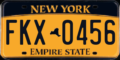 NY license plate FKX0456