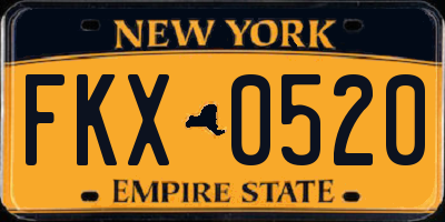 NY license plate FKX0520