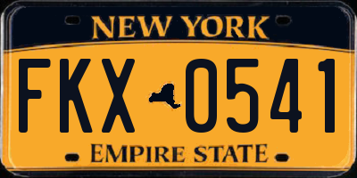 NY license plate FKX0541