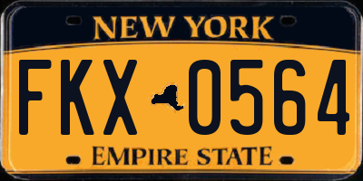NY license plate FKX0564