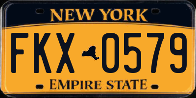 NY license plate FKX0579