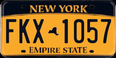 NY license plate FKX1057