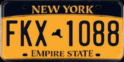 NY license plate FKX1088