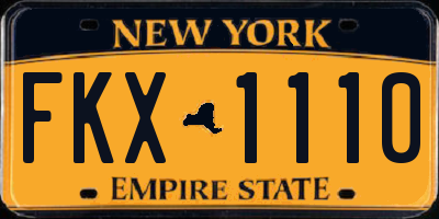 NY license plate FKX1110