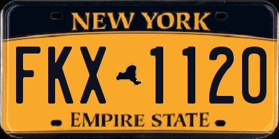 NY license plate FKX1120