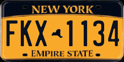 NY license plate FKX1134