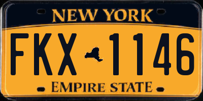 NY license plate FKX1146