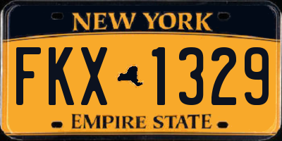 NY license plate FKX1329