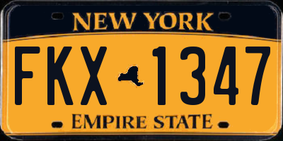 NY license plate FKX1347
