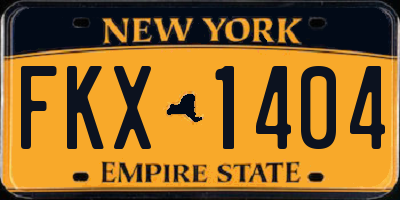 NY license plate FKX1404
