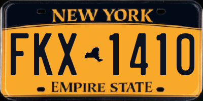 NY license plate FKX1410