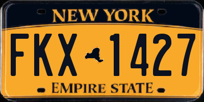 NY license plate FKX1427