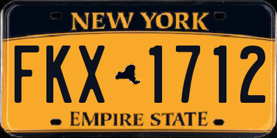 NY license plate FKX1712