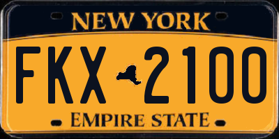 NY license plate FKX2100