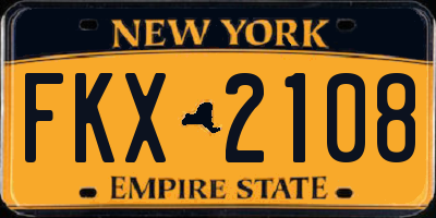 NY license plate FKX2108