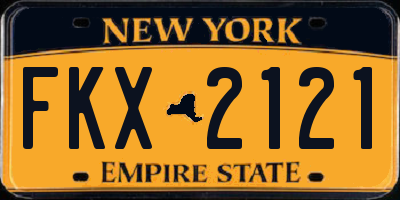 NY license plate FKX2121