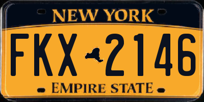 NY license plate FKX2146