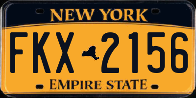 NY license plate FKX2156