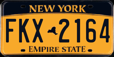 NY license plate FKX2164