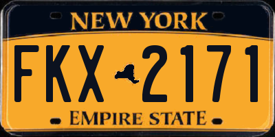 NY license plate FKX2171