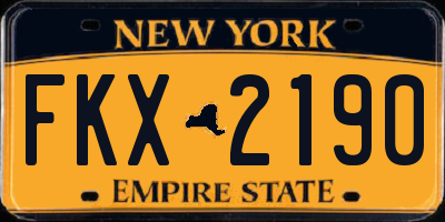 NY license plate FKX2190