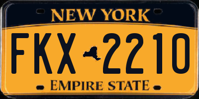 NY license plate FKX2210