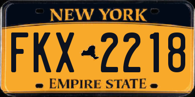 NY license plate FKX2218