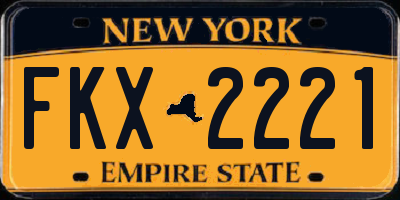 NY license plate FKX2221
