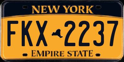 NY license plate FKX2237