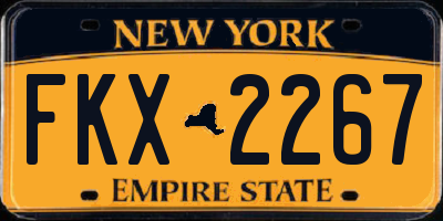 NY license plate FKX2267