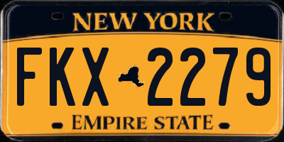 NY license plate FKX2279