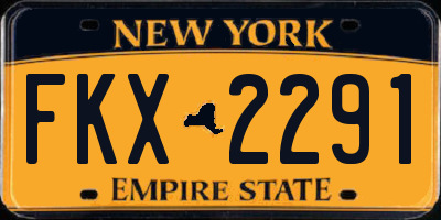 NY license plate FKX2291