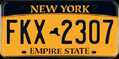 NY license plate FKX2307